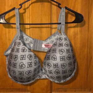 Juicy couture grey logo spell out bra size 42D